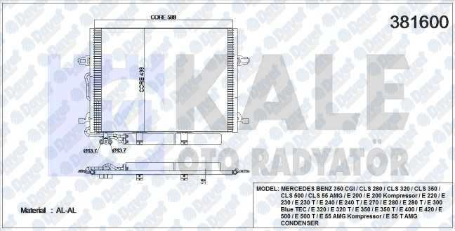 HLL-8FC 366 220-401 Klima Radyatoru Mercedes E-Serisi (W211) / Cls (C219)